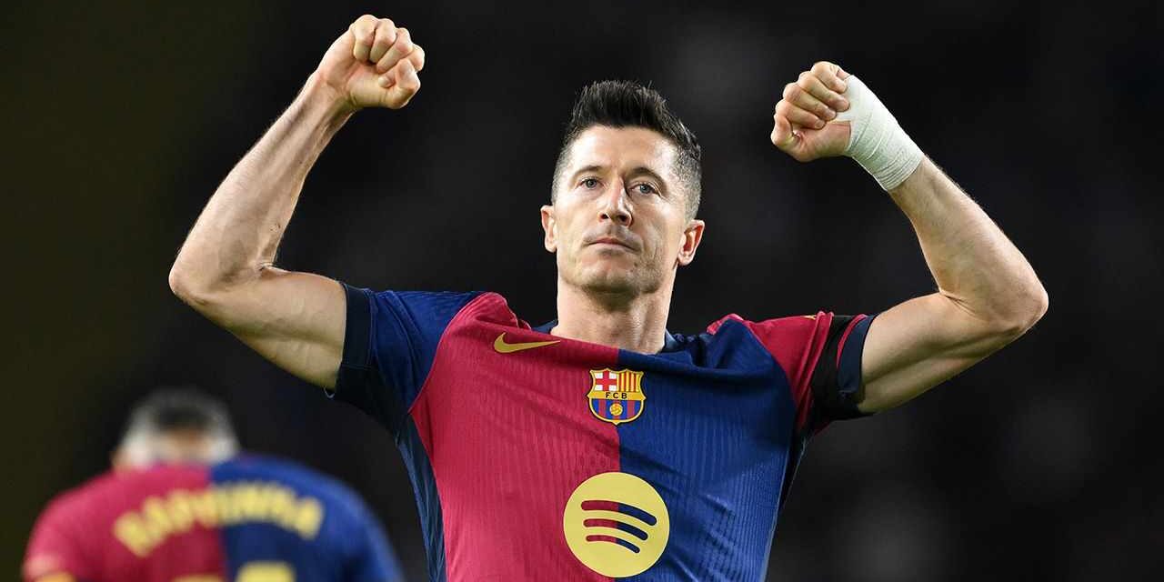 Setny gol Lewandowskiego w UCL! Barcelona rozbija Brest